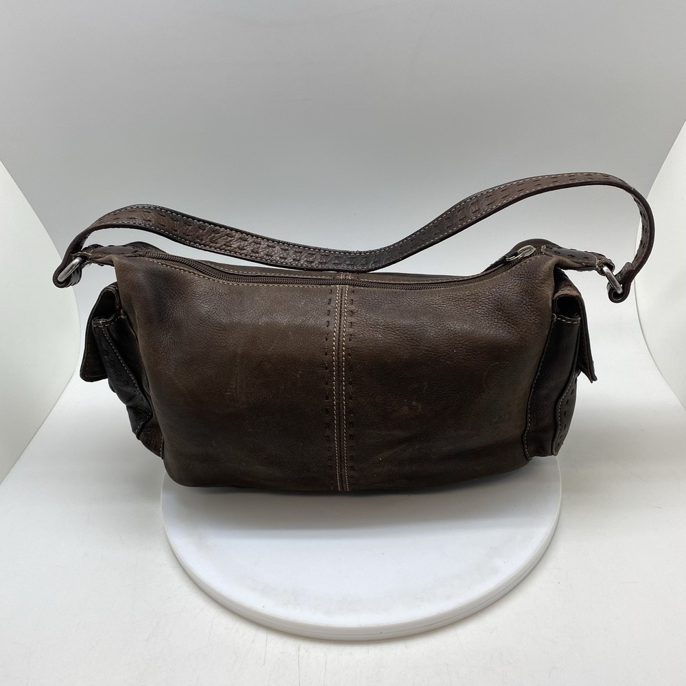Vintage Fossil Leather Crossbody Shoulder Hand Bag Purse Sedona Brown Hobo Boho